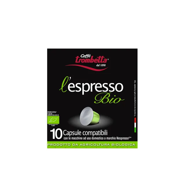 caff-trombetta-l-espresso-biologico-80-capsules-compatibles-nespresso-8-x-10 image 1