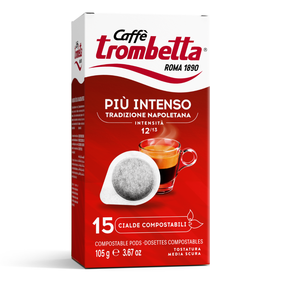 caff-trombetta-pi-intenso-180-dosettes-ese-44-mm-12-x-15 image 2