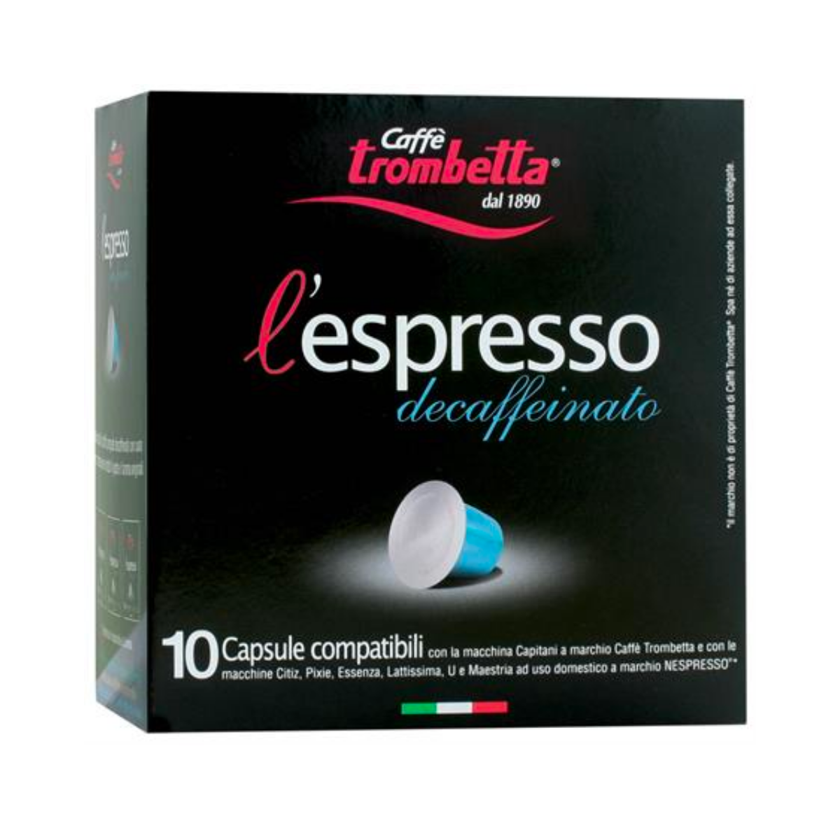 caff-trombetta-l-espresso-decaffeinato-80-capsules-compatibles-nespresso-8-x-10 image 2