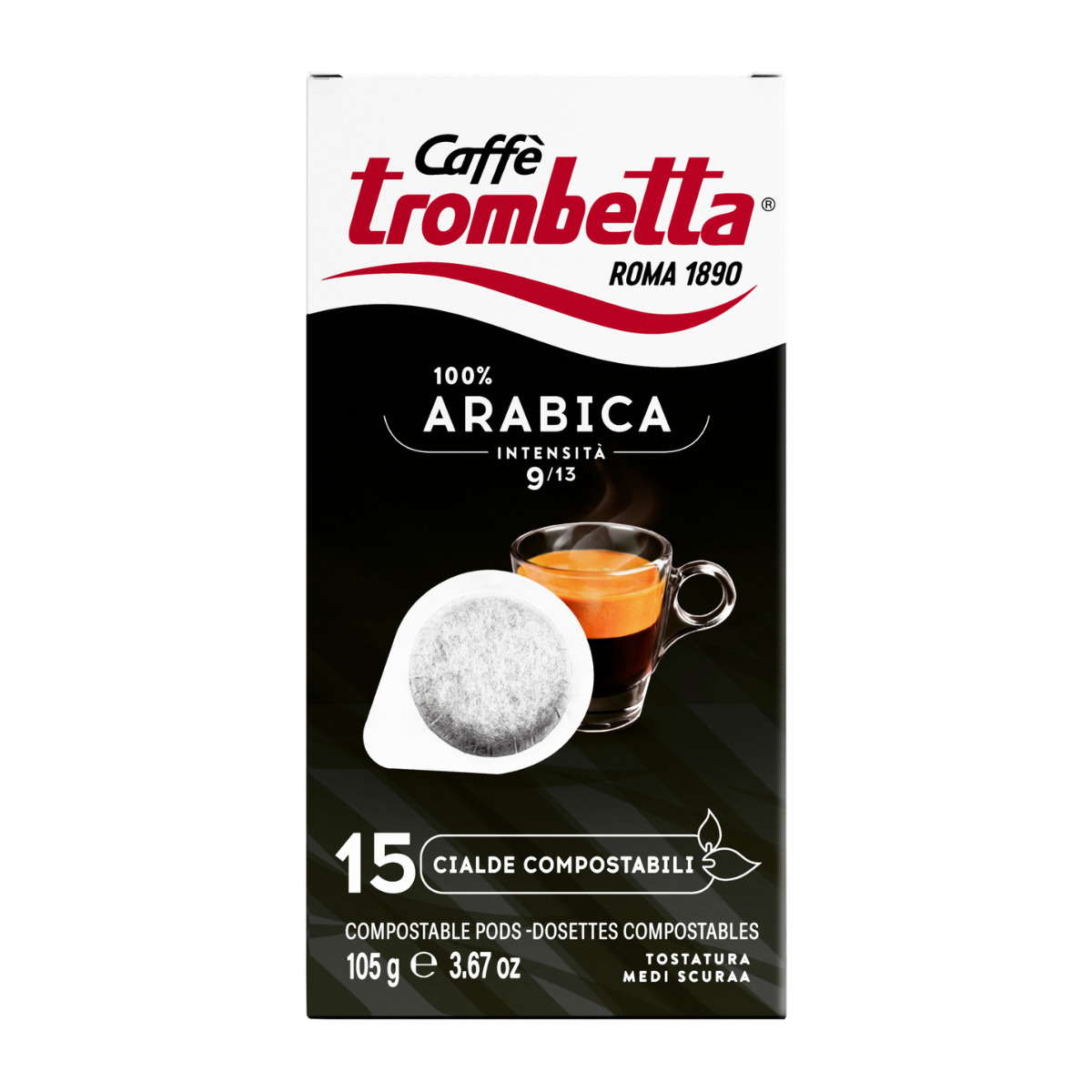 caff-trombetta-tutto-arabica-cialde-ese-180-cialdes-compostables image 1