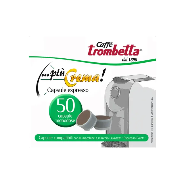 caff-trombetta-pi-crema-300-capsules-compatibles-lavazza-espresso-point-6-x-50 image 1