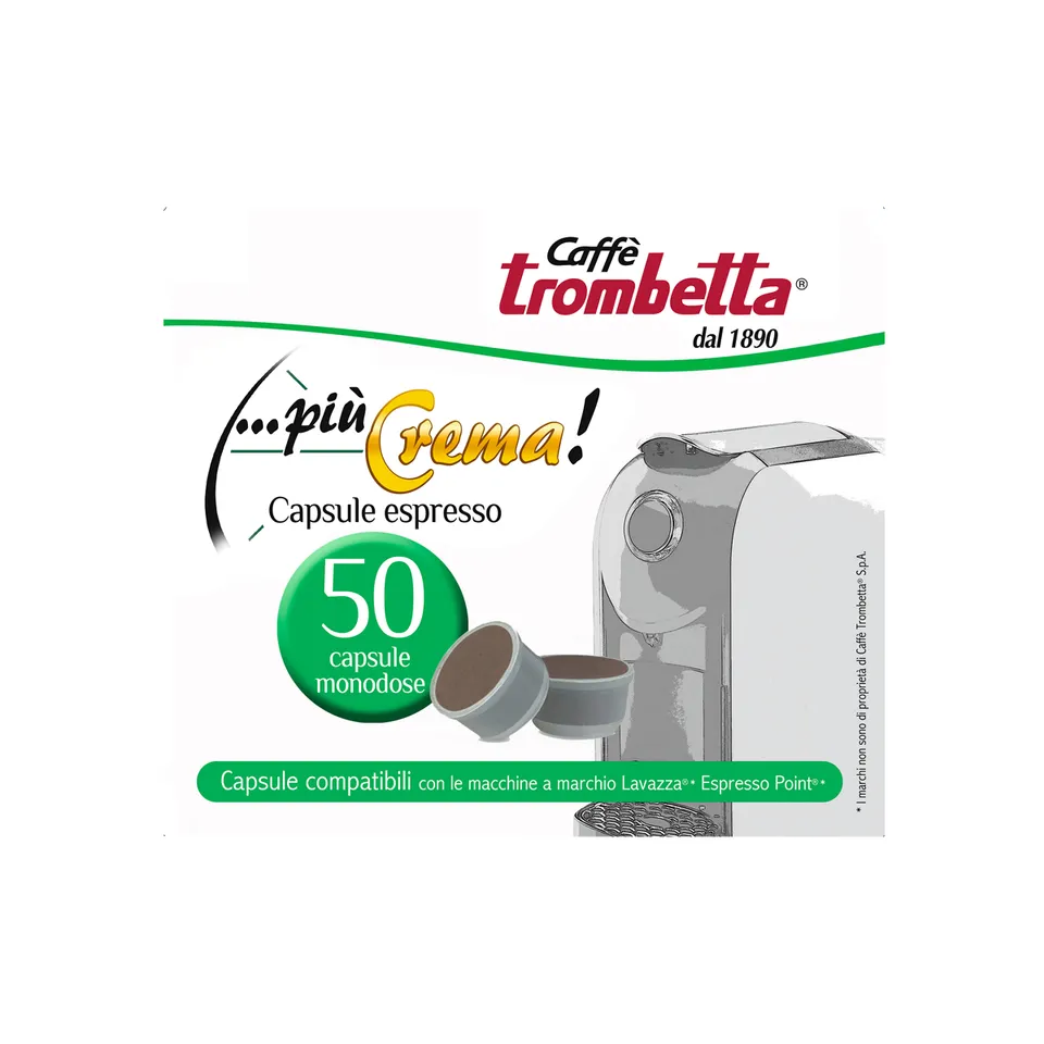 caff-trombetta-pi-crema-300-capsules-compatibles-lavazza-espresso-point-6-x-50 image 1