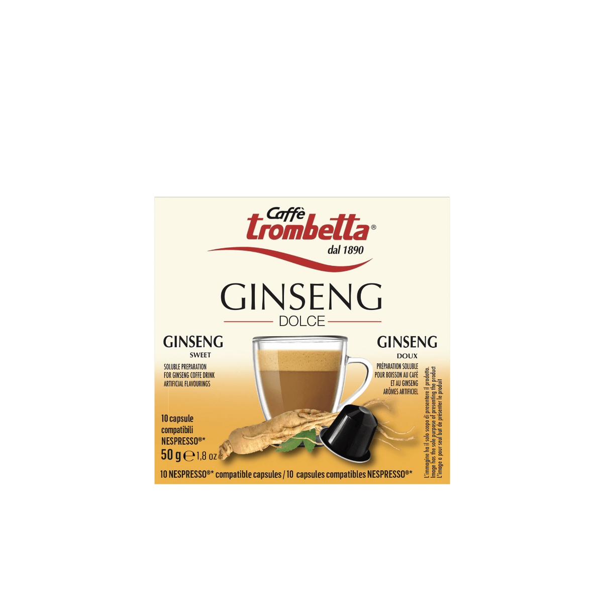 caff-trombetta-l-espresso-ginseng-40-capsules-compatibles-nespresso image 1