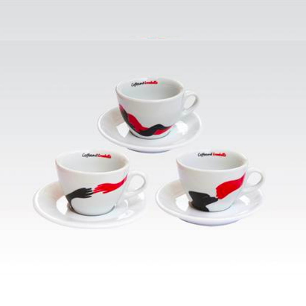 caff-trombetta-tazzine-piattini-service-6-tasses-espresso-en-c-ramique image 1