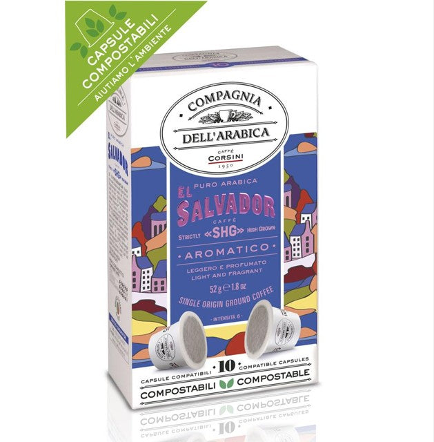 caff-corsini-el-salvador-capsules-compostables-compatibles-nespresso-100-arabica image 1
