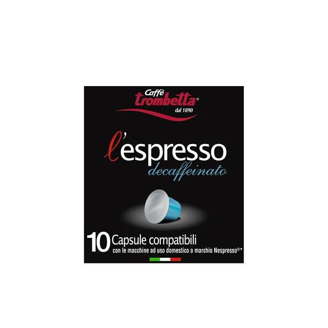 caff-trombetta-l-espresso-decaffeinato-80-capsules-compatibles-nespresso-8-x-10 image 1