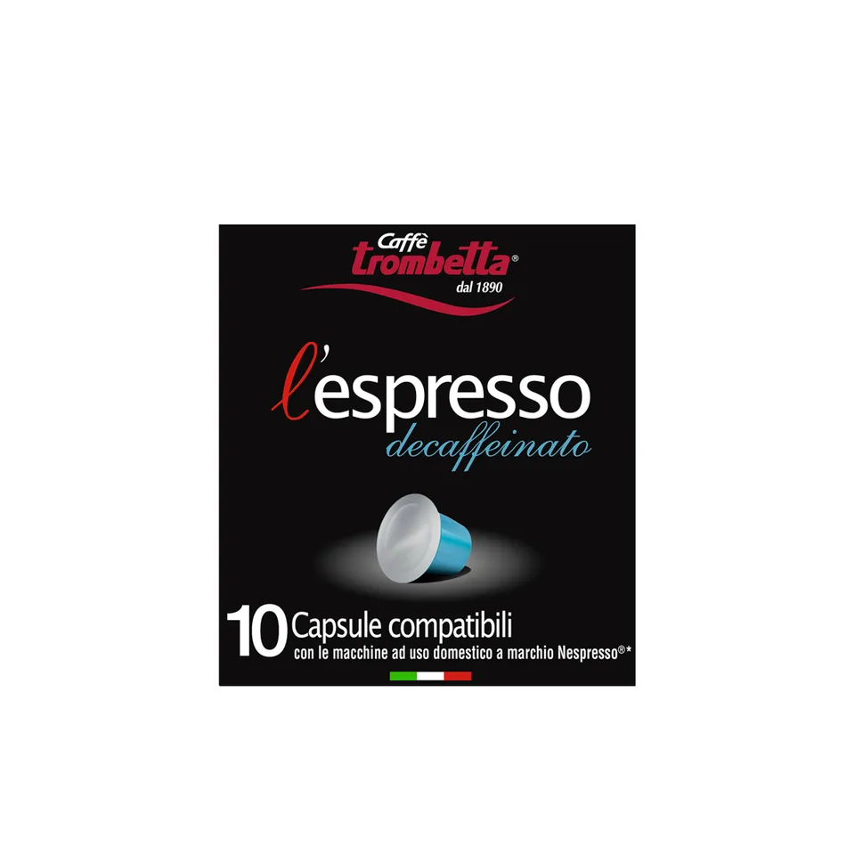 caff-trombetta-l-espresso-decaffeinato-80-capsules-compatibles-nespresso-8-x-10 image 1