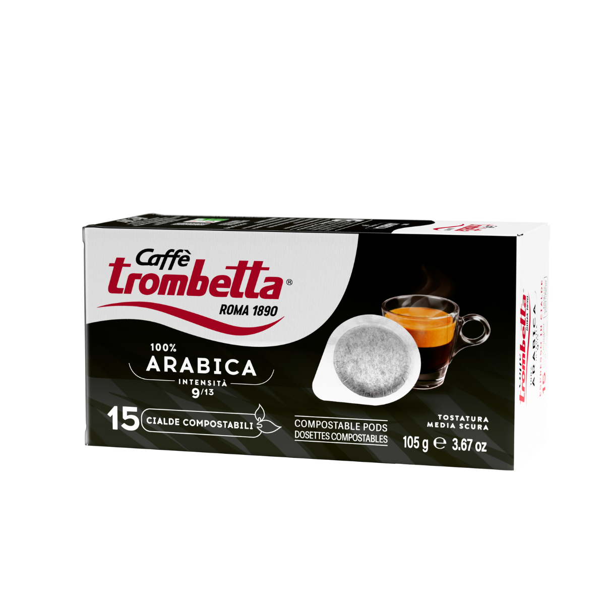 caff-trombetta-tutto-arabica-cialde-ese-180-cialdes-compostables image 3