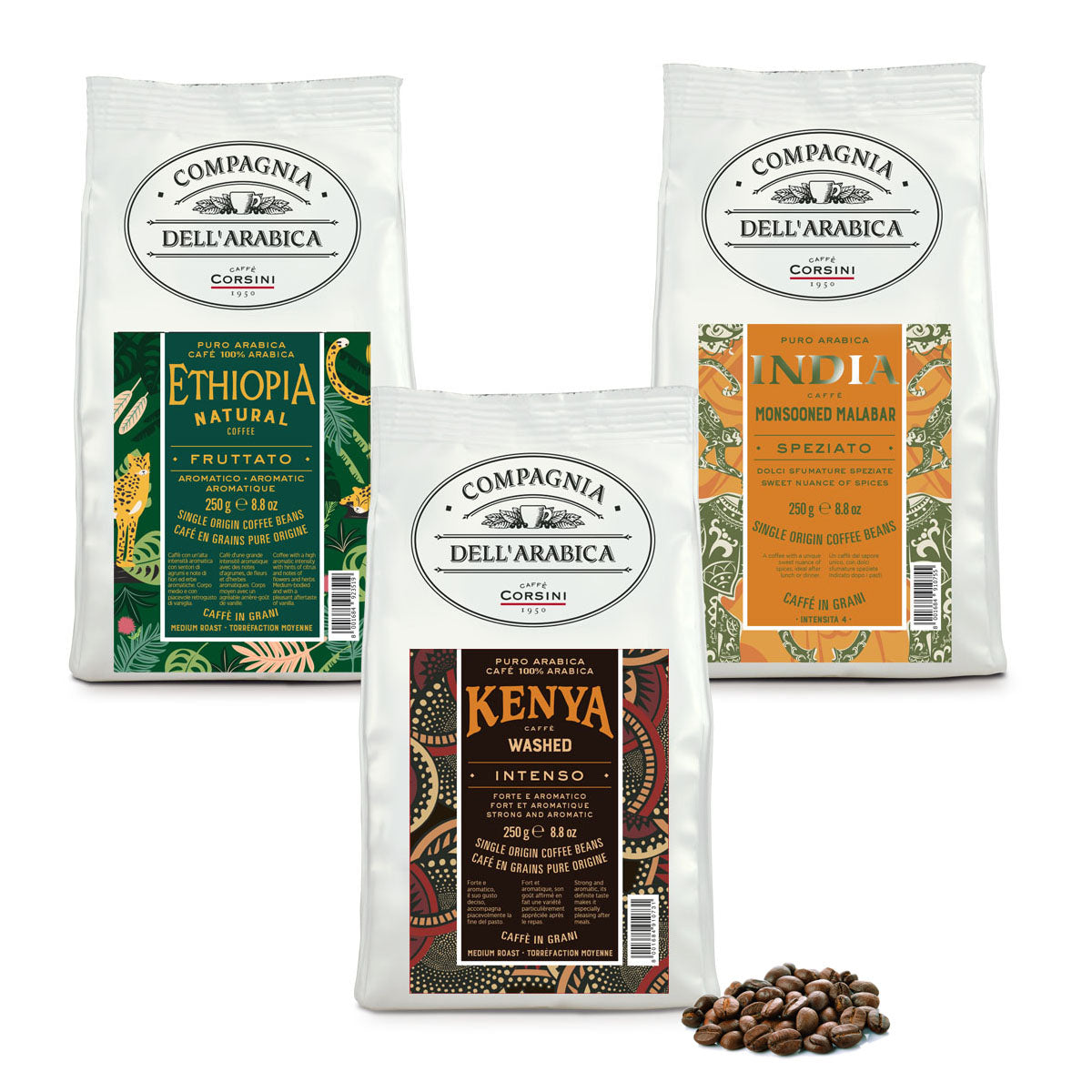 caff-corsini-compagnia-dell-arabica-trio-grains-ethiopia-india-kenya-3-x-250-g image 1