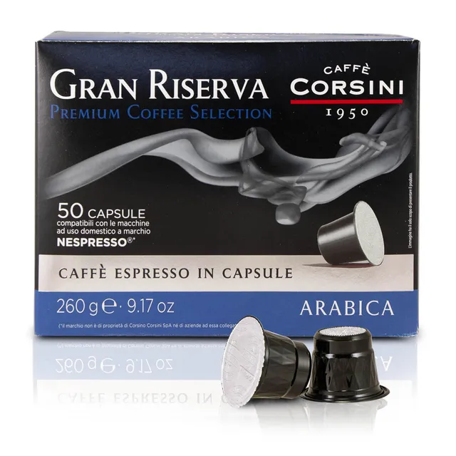 caff-corsini-gran-riserva-100-arabica-capsules-caf-compatibles-nespresso-50-caps image 1