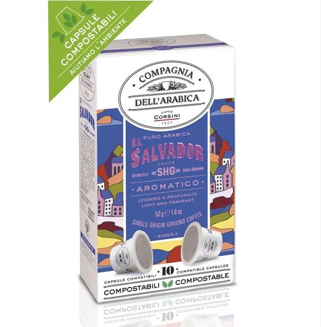 caff-corsini-el-salvador-capsules-compostables-compatibles-nespresso-100-arabica image 1