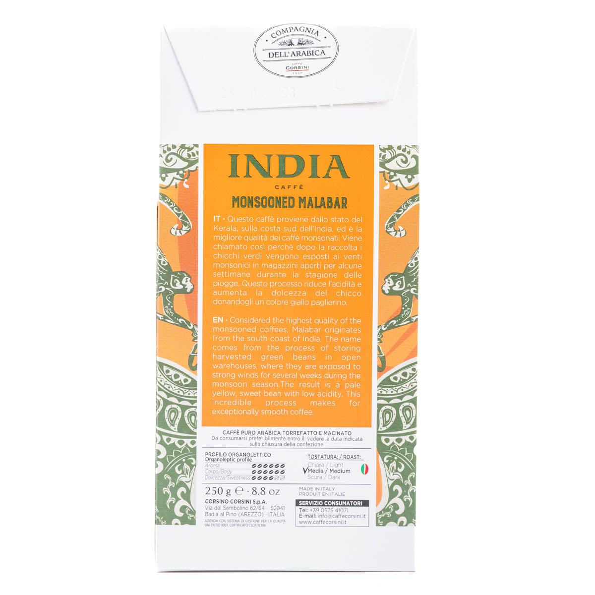 caff-corsini-india-monsooned-malabar-caf-moulu-100-arabica-250g image 5