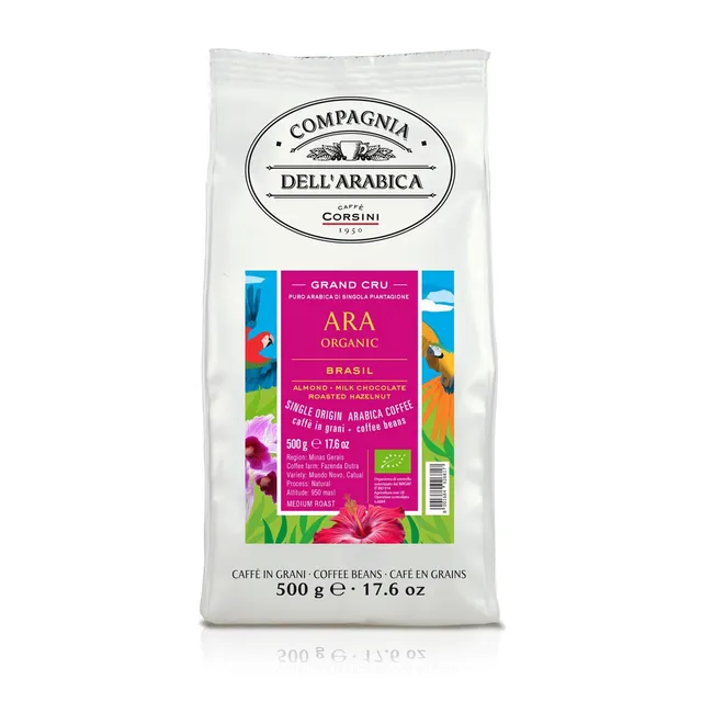 caff-corsini-ara-organic-brasil-caf-en-grains-100-arabica-bio-500g image 1