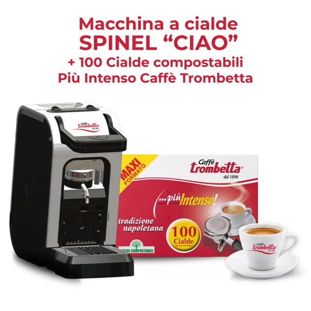 caff-trombetta-spinel-ciao-machine-dosettes-ese-100-cialde-pi-intenso-compostabl image 1