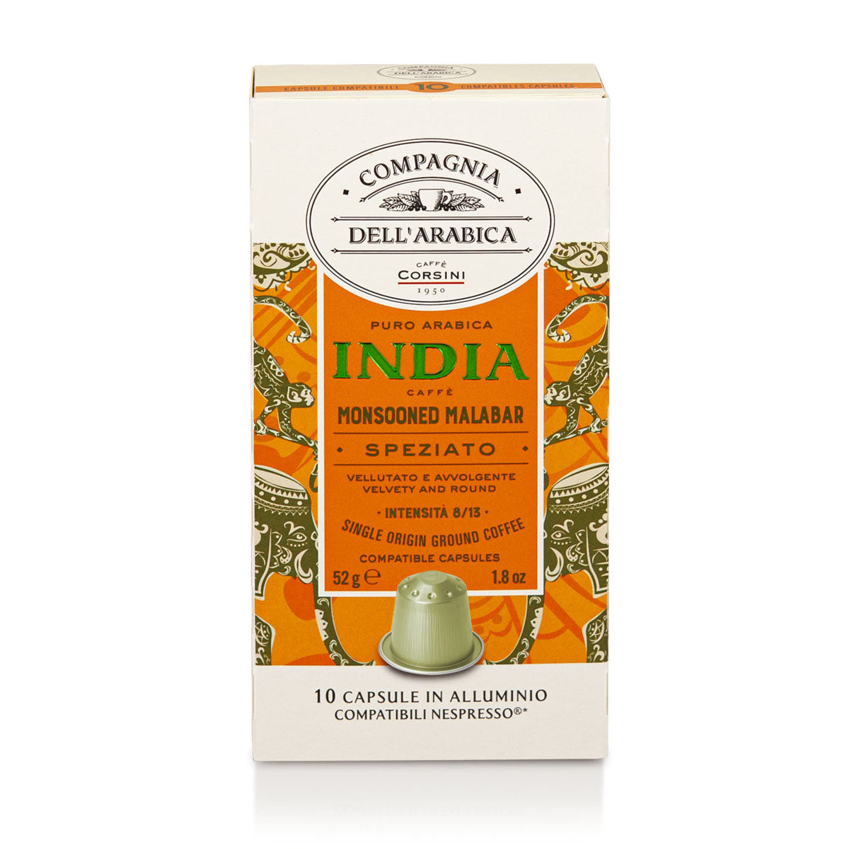 caff-corsini-india-100-arabica-10-capsules-aluminium-compatibles-nespresso-x10 image 1