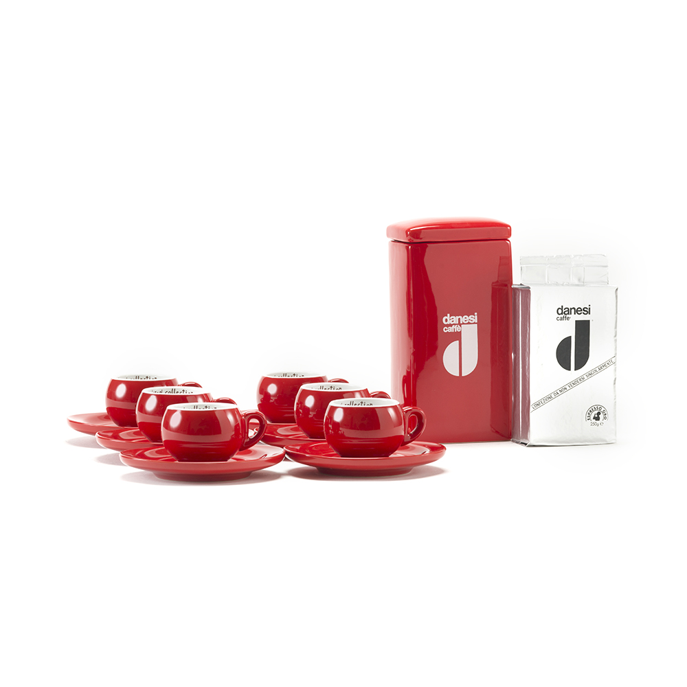 danesi-caff-forma-set-8-pi-ces-caf-moulu-250g-6-tasses-espresso-pot-c-ramique image 2