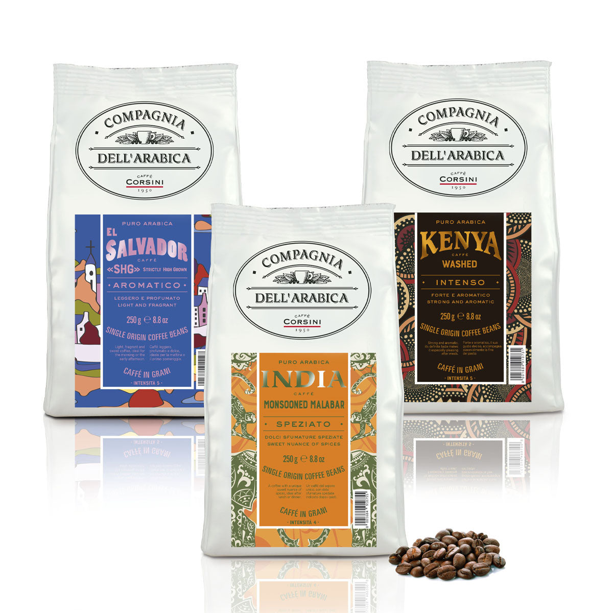 caff-corsini-compagnia-dell-arabica-caf-en-grains-3-x-250g-el-salvador-inde-keny image 1