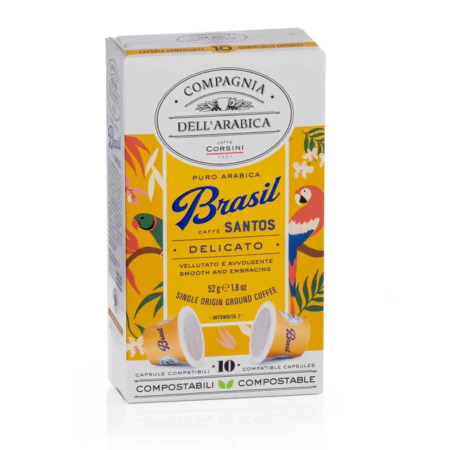 caff-corsini-brasil-puro-arabica-10-capsules-compostables-compatibles-nespresso image 1
