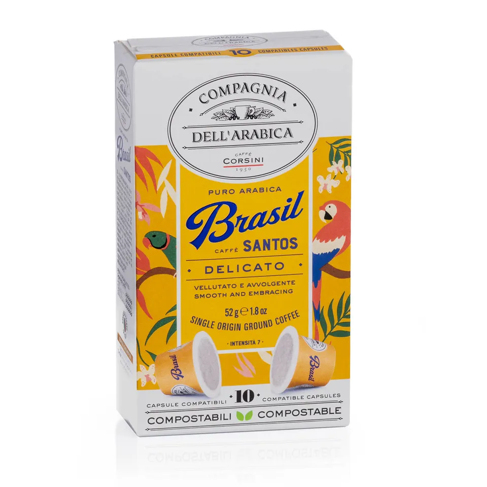caff-corsini-brasil-puro-arabica-10-capsules-compostables-compatibles-nespresso image 1