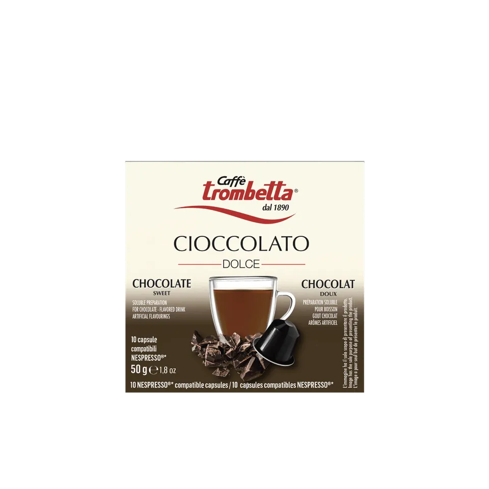 caff-trombetta-l-espresso-cioccolato-40-capsules-compatibles-nespresso image 1