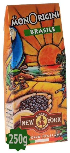 caff-new-york-le-monorigini-brasile-caf-en-grains-100-arabica-250-g image 1