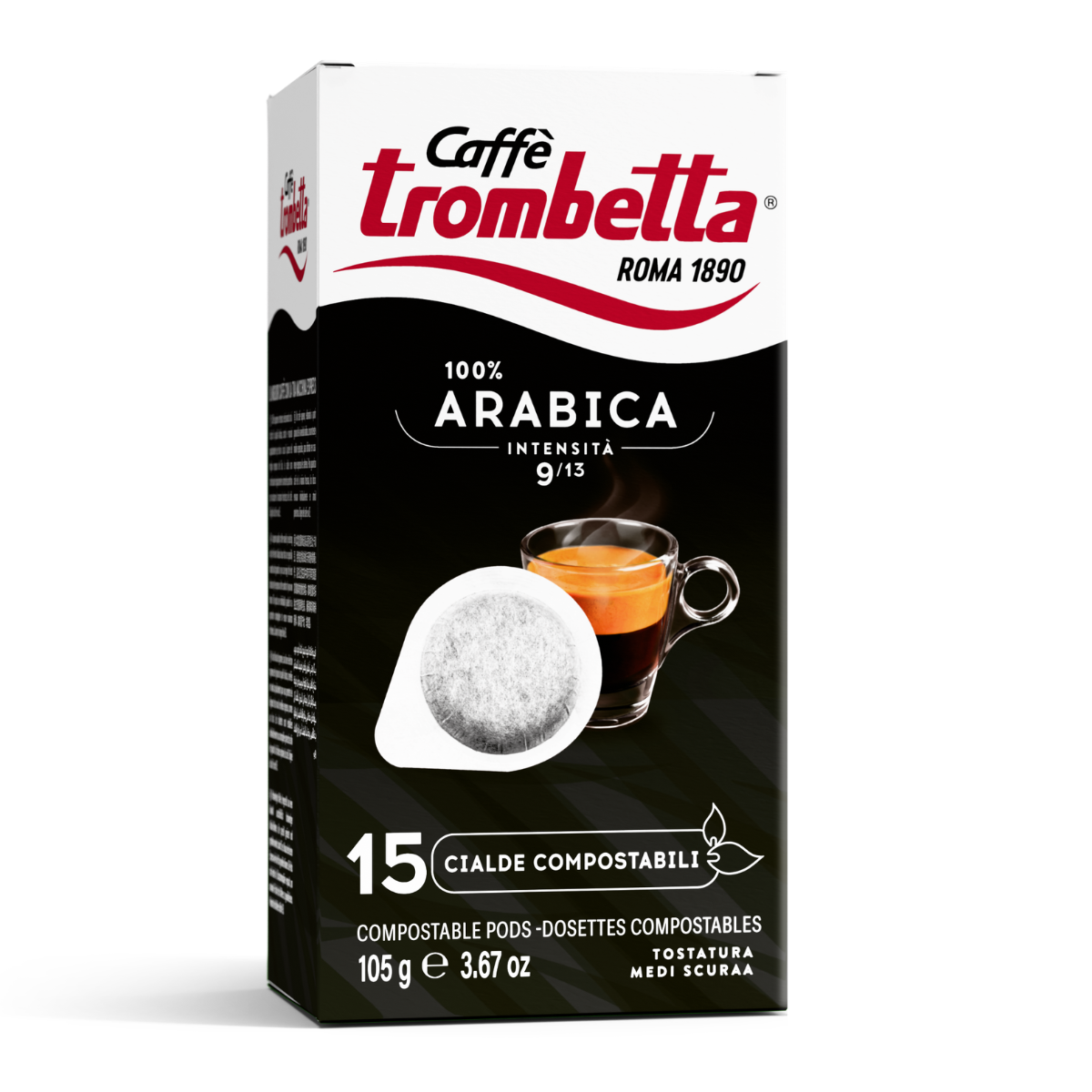 caff-trombetta-tutto-arabica-cialde-ese-180-cialdes-compostables image 2