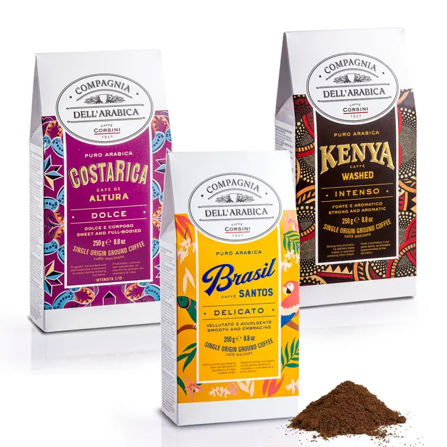 caff-corsini-compagnia-dell-arabica-trio-de-caf-s-moulus-costa-rica-br-sil-kenya image 1