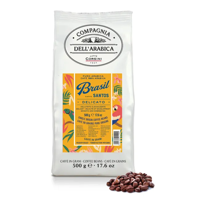 caff-corsini-brasil-santos-100-arabica-caf-en-grains-500-g image 1