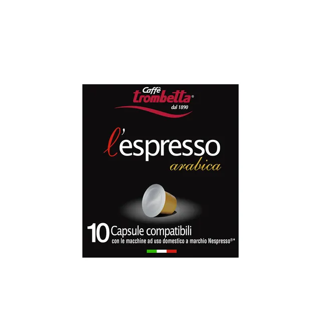 caff-trombetta-l-espresso-arabica-80-capsules-compatibles-nespresso-8-x-10 image 1