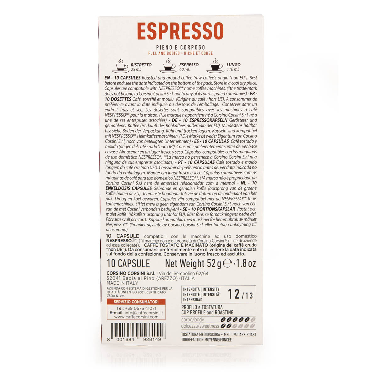 caff-corsini-espresso-arabica-robusta-10-capsules-compatibles-nespresso image 2