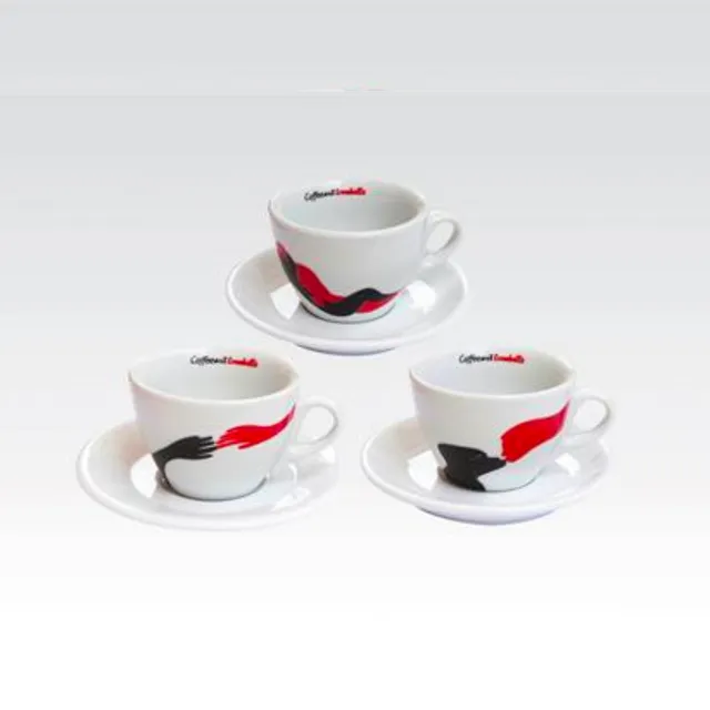 caff-trombetta-tazzine-piattini-service-6-tasses-espresso-en-c-ramique image 1
