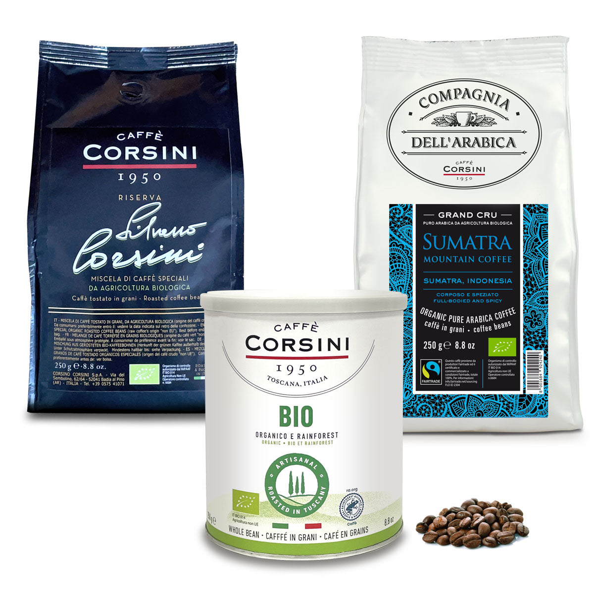 caff-corsini-armonia-di-sapori-bio-caf-en-grains-3-x-250g image 1