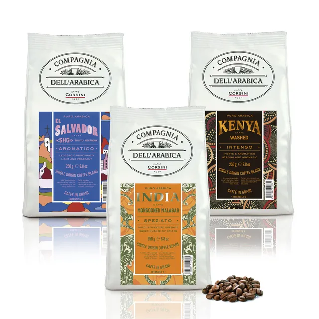 caff-corsini-compagnia-dell-arabica-caf-en-grains-3-x-250g-el-salvador-inde-keny image 1