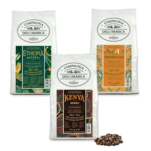 caff-corsini-compagnia-dell-arabica-trio-grains-ethiopia-india-kenya-3-x-250-g image 1