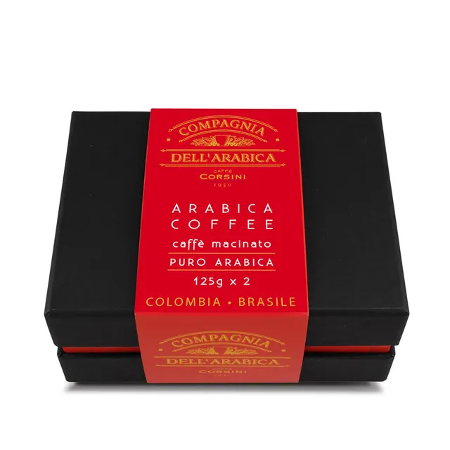 caff-corsini-colombie-et-br-sil-100-arabica-coffret-cadeau-caf-moulu-2-x-125-g image 1