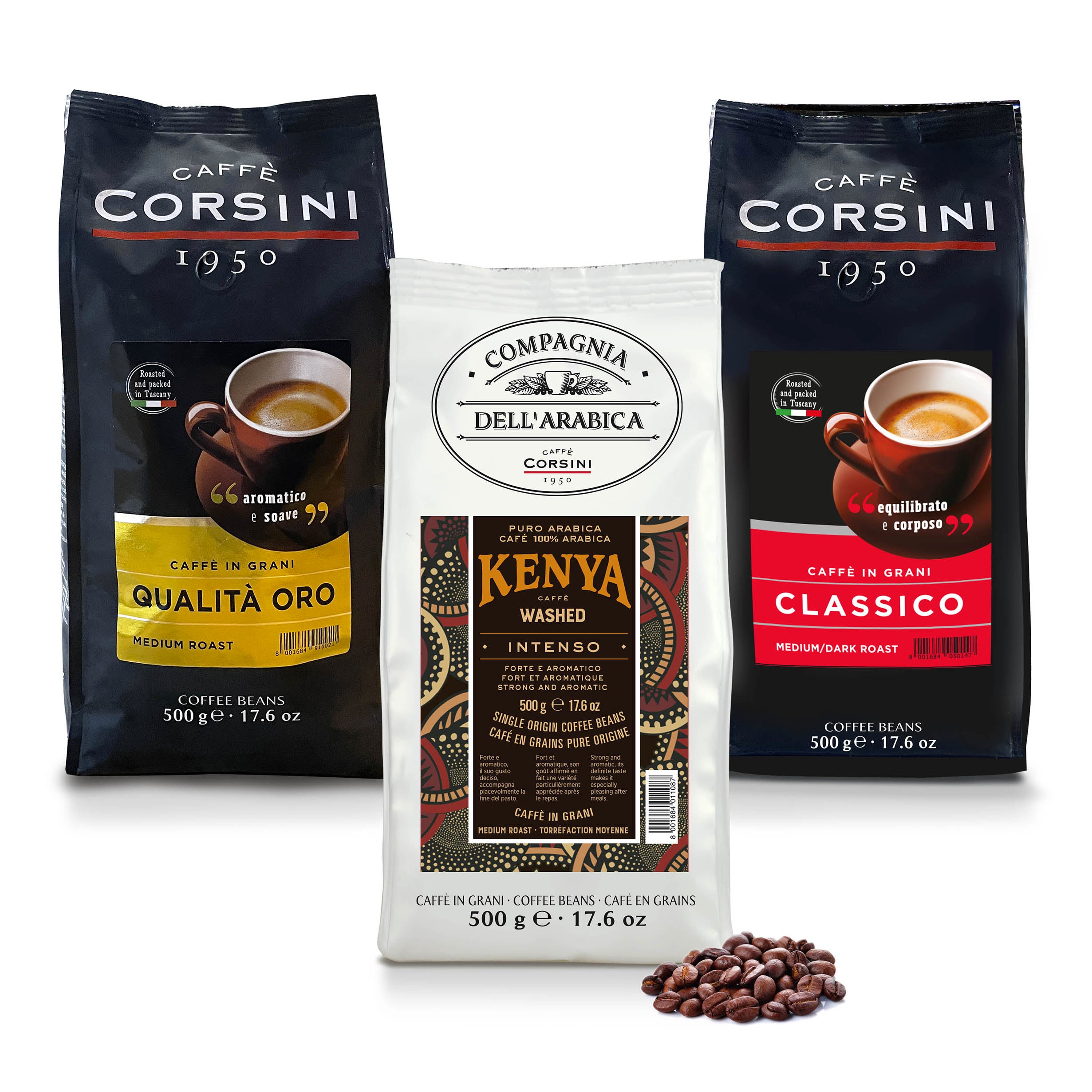 caff-corsini-trio-grains-classico-kenya-qualit-oro-3-x-500-g image 1