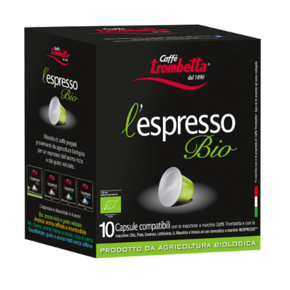 caff-trombetta-l-espresso-biologico-80-capsules-compatibles-nespresso-8-x-10 image 2